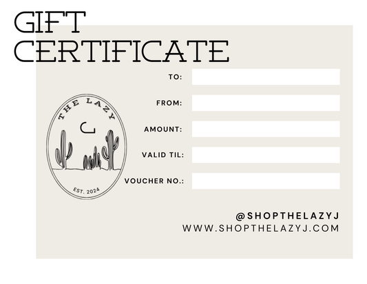 Lazy J Gift Card